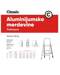 Classic - Aluminijumske merdevine 2+1