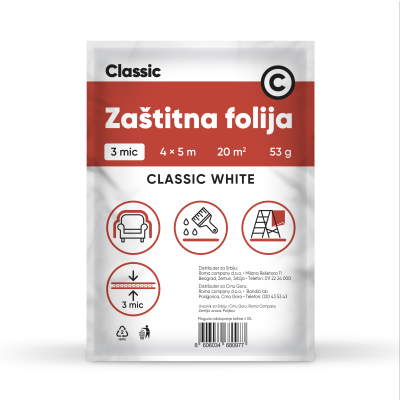 Classic White - Zaštitna folija 4 x 5m (53gr 3mik)